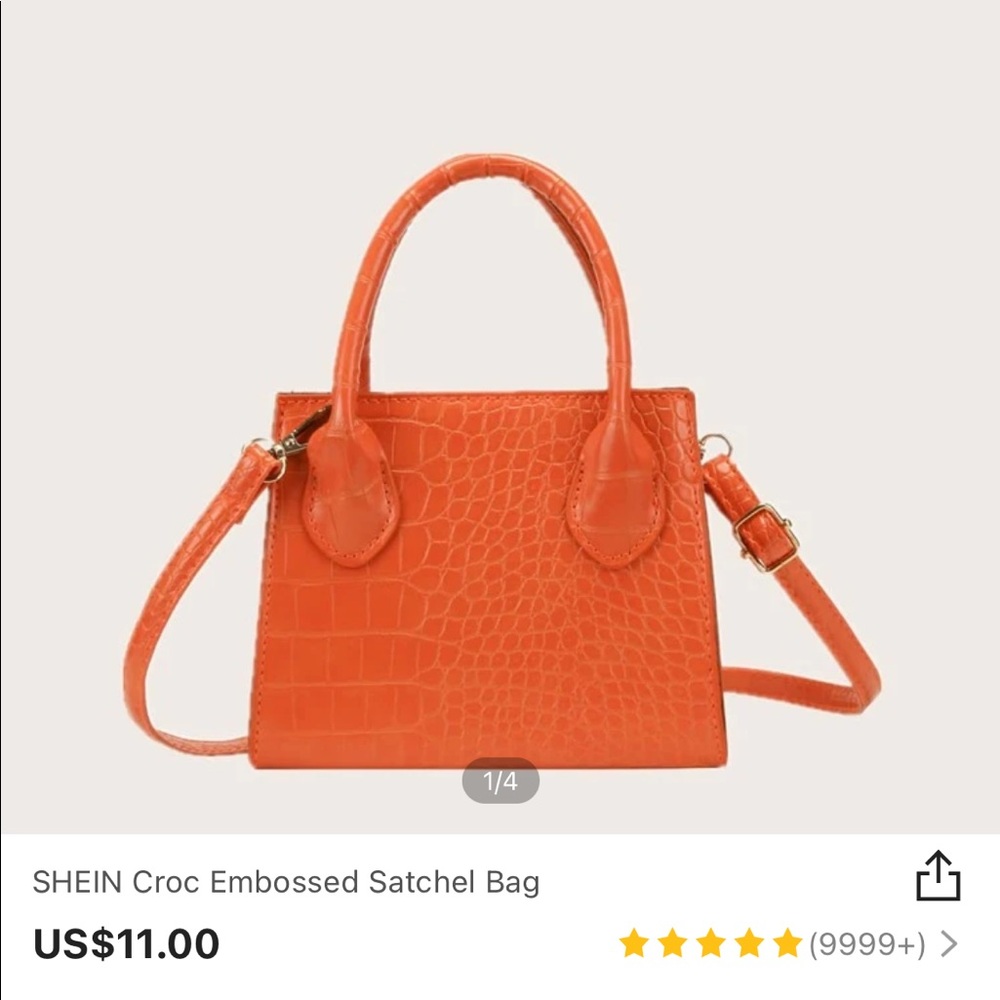 CROC EMBOSSED SATCHEL BAG